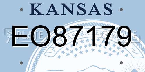EO87179 Kansas License Plate