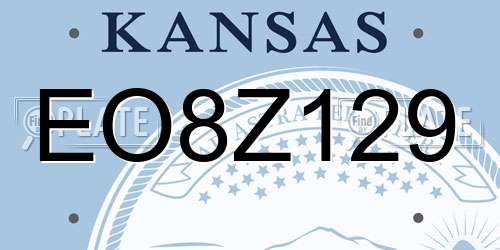 EO8Z129 Kansas License Plate