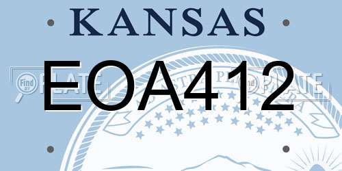 EOA412 Kansas License Plate