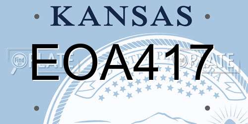 EOA417 Kansas License Plate