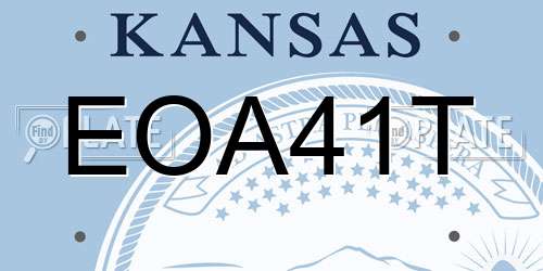 EOA41T Kansas License Plate