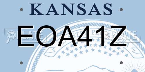 EOA41Z Kansas License Plate