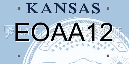 EOAA12 Kansas License Plate