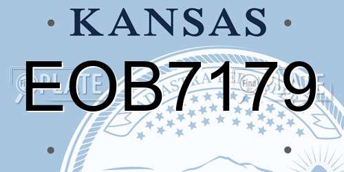 EOB7179 Kansas License Plate