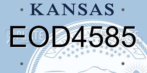 EOD4585 Kansas License Plate