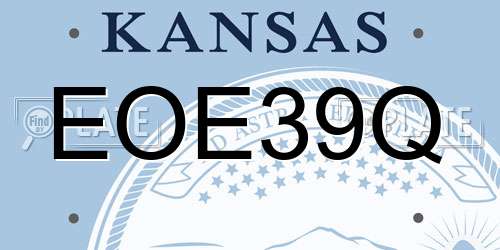 EOE39Q Kansas License Plate