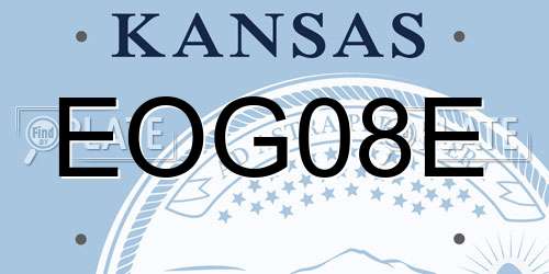 EOG08E Kansas License Plate