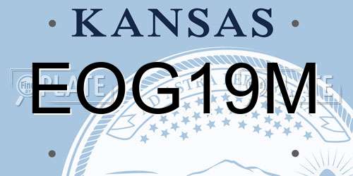 EOG19M Kansas License Plate