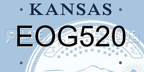 EOG520 Kansas License Plate
