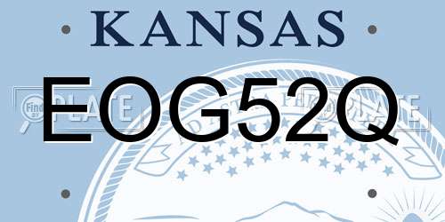 EOG52Q Kansas License Plate