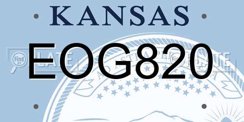 EOG820 Kansas License Plate
