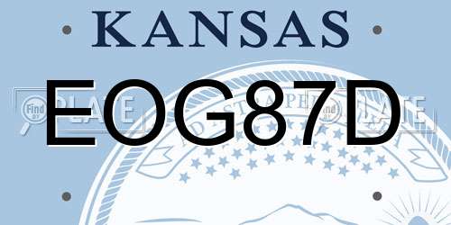 EOG87D Kansas License Plate