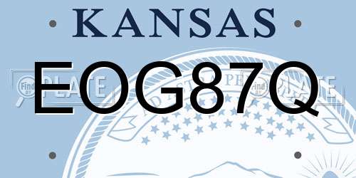 EOG87Q Kansas License Plate