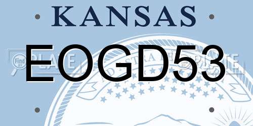 EOGD53 Kansas License Plate