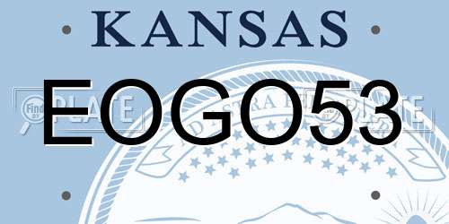 EOGO53 Kansas License Plate