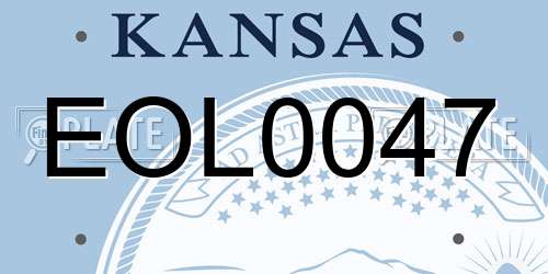 EOL0047 Kansas License Plate