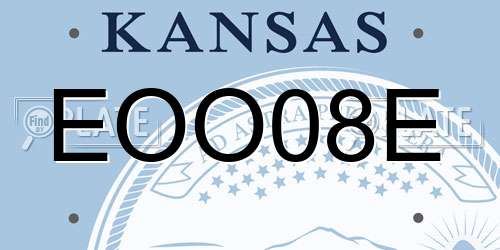 EOO08E Kansas License Plate
