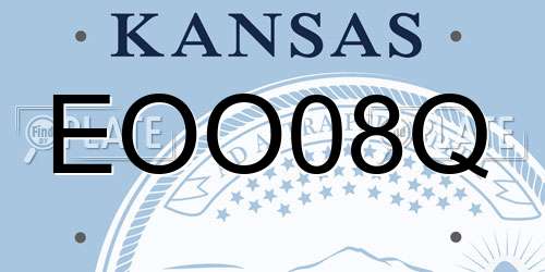 EOO08Q Kansas License Plate