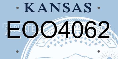 EOO4062 Kansas License Plate
