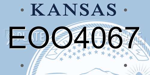 EOO4067 Kansas License Plate