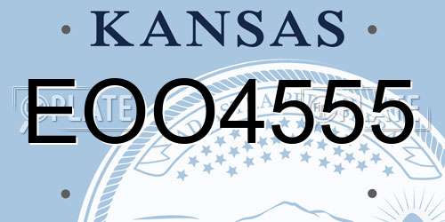 EOO4555 Kansas License Plate