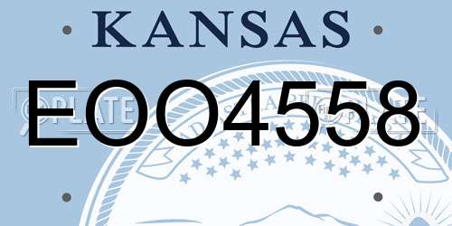 EOO4558 Kansas License Plate