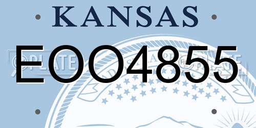 EOO4855 Kansas License Plate