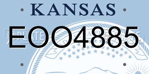 EOO4885 Kansas License Plate