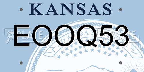 EOOQ53 Kansas License Plate