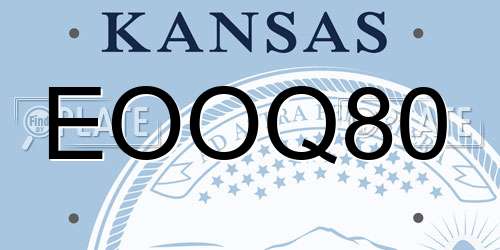 EOOQ80 Kansas License Plate