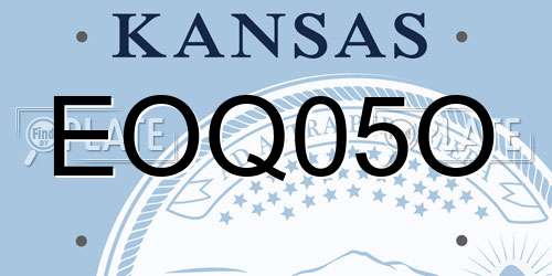 EOQ05O Kansas License Plate