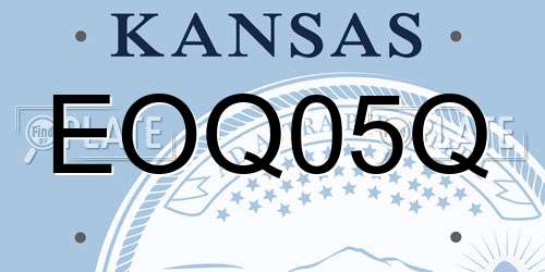 EOQ05Q Kansas License Plate