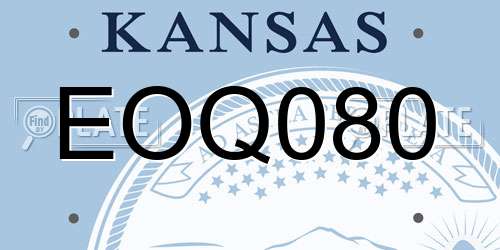 EOQ080 Kansas License Plate