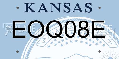 EOQ08E Kansas License Plate