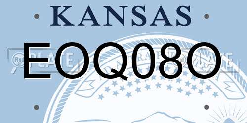 EOQ08O Kansas License Plate