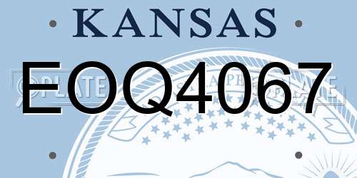 EOQ4067 Kansas License Plate