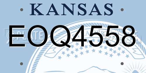 EOQ4558 Kansas License Plate