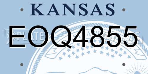 EOQ4855 Kansas License Plate
