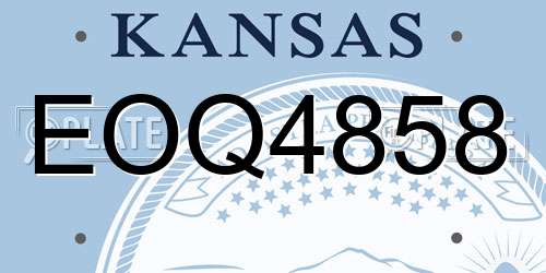 EOQ4858 Kansas License Plate
