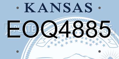 EOQ4885 Kansas License Plate