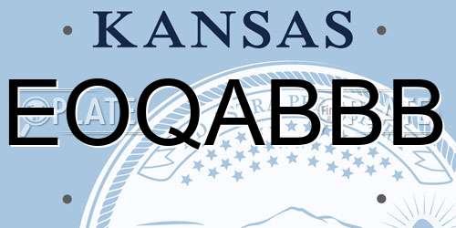EOQABBB Kansas License Plate