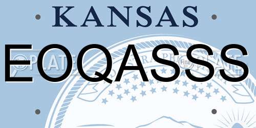EOQASSS Kansas License Plate