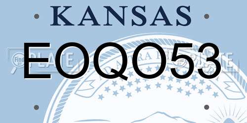 EOQO53 Kansas License Plate