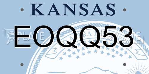EOQQ53 Kansas License Plate