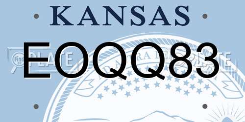 EOQQ83 Kansas License Plate
