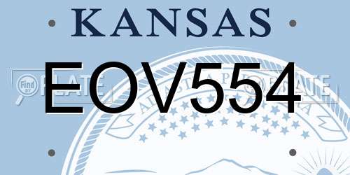 EOV554 Kansas License Plate
