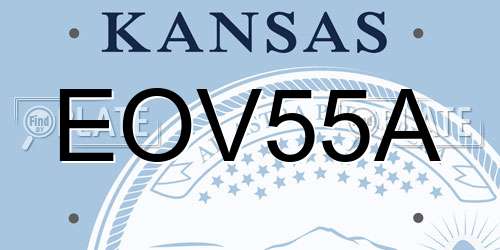 EOV55A Kansas License Plate