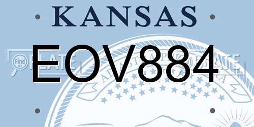 EOV884 Kansas License Plate