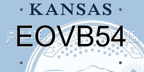 EOVB54 Kansas License Plate