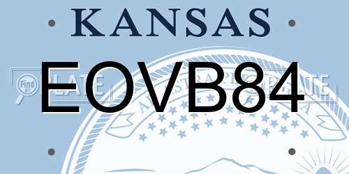 EOVB84 Kansas License Plate